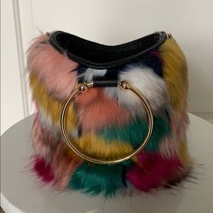 Milly bucket faux fur purse